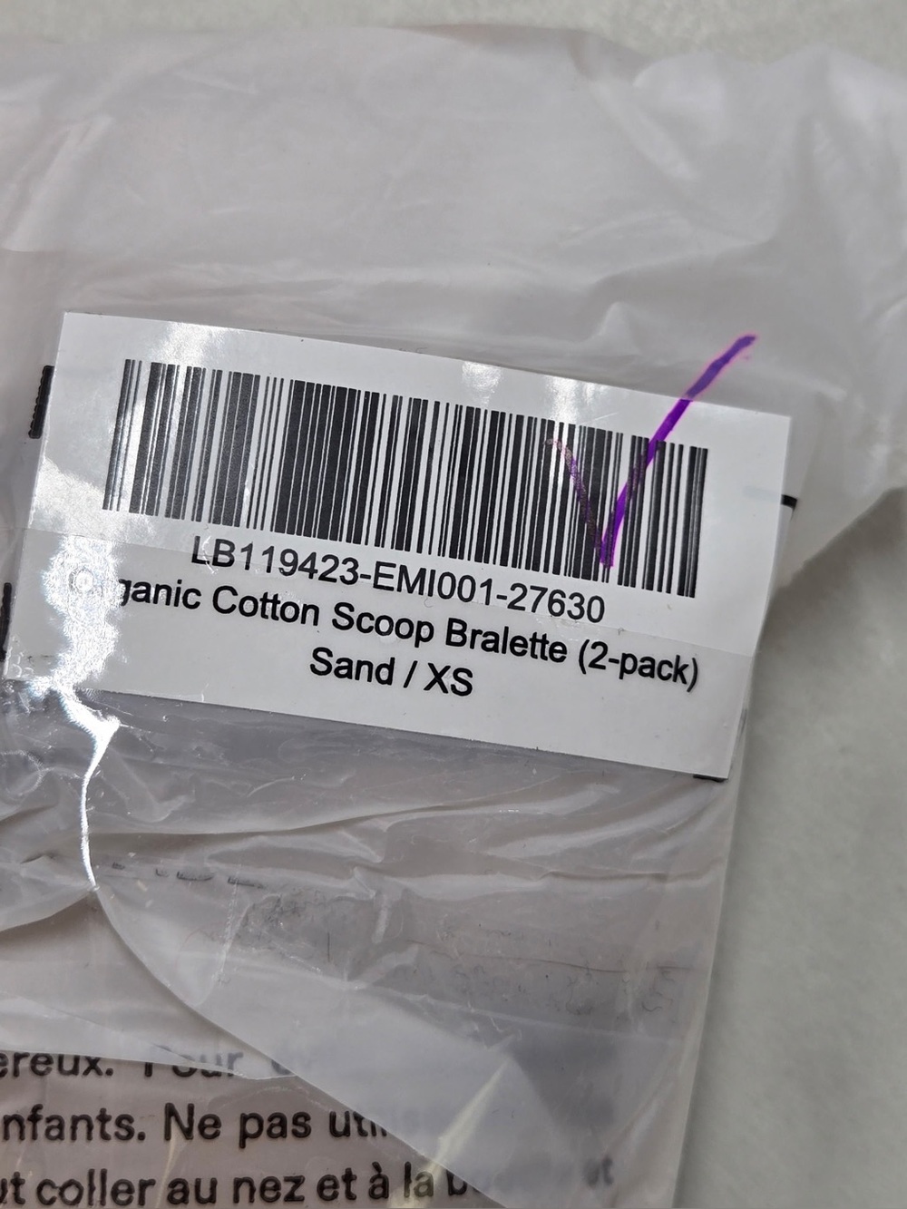 QUINCE 2 Pack Organic Cotton Scoop Bralettes XS Sand 0395 - Picture 7 of 10